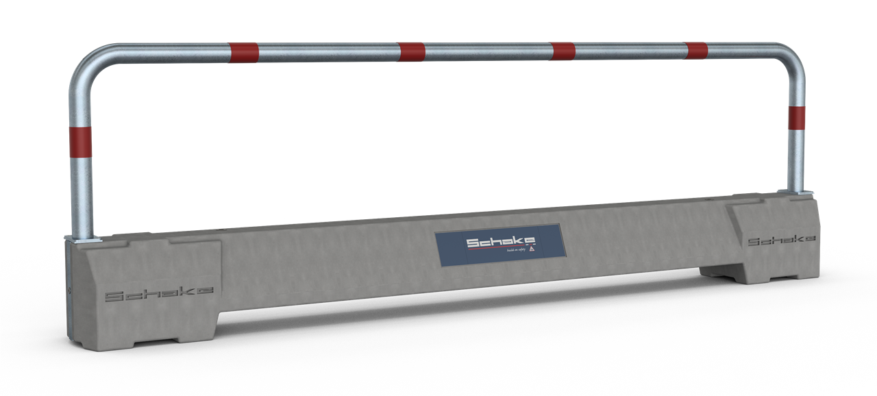 Betonleitschwelle mit Absperrbügel