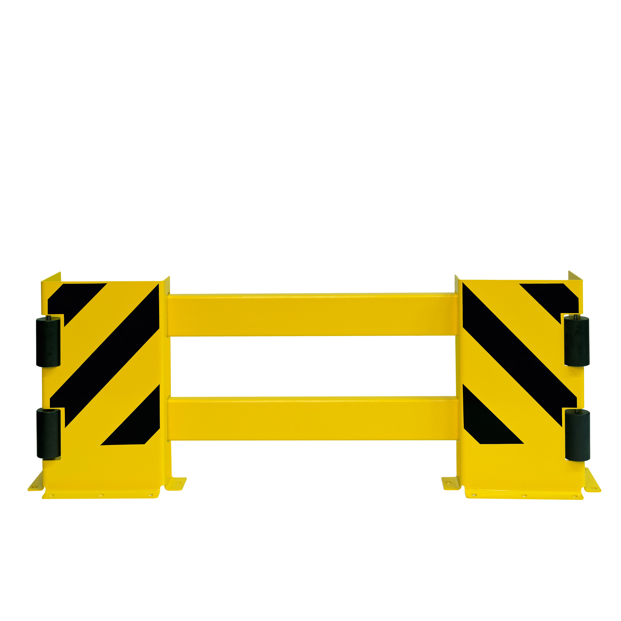 BLACK BULL Regalschutz-Planken-Set B, Inhalt: 2 Anfahrschutz-Winkel mit Leitrollen, 2 Querholme