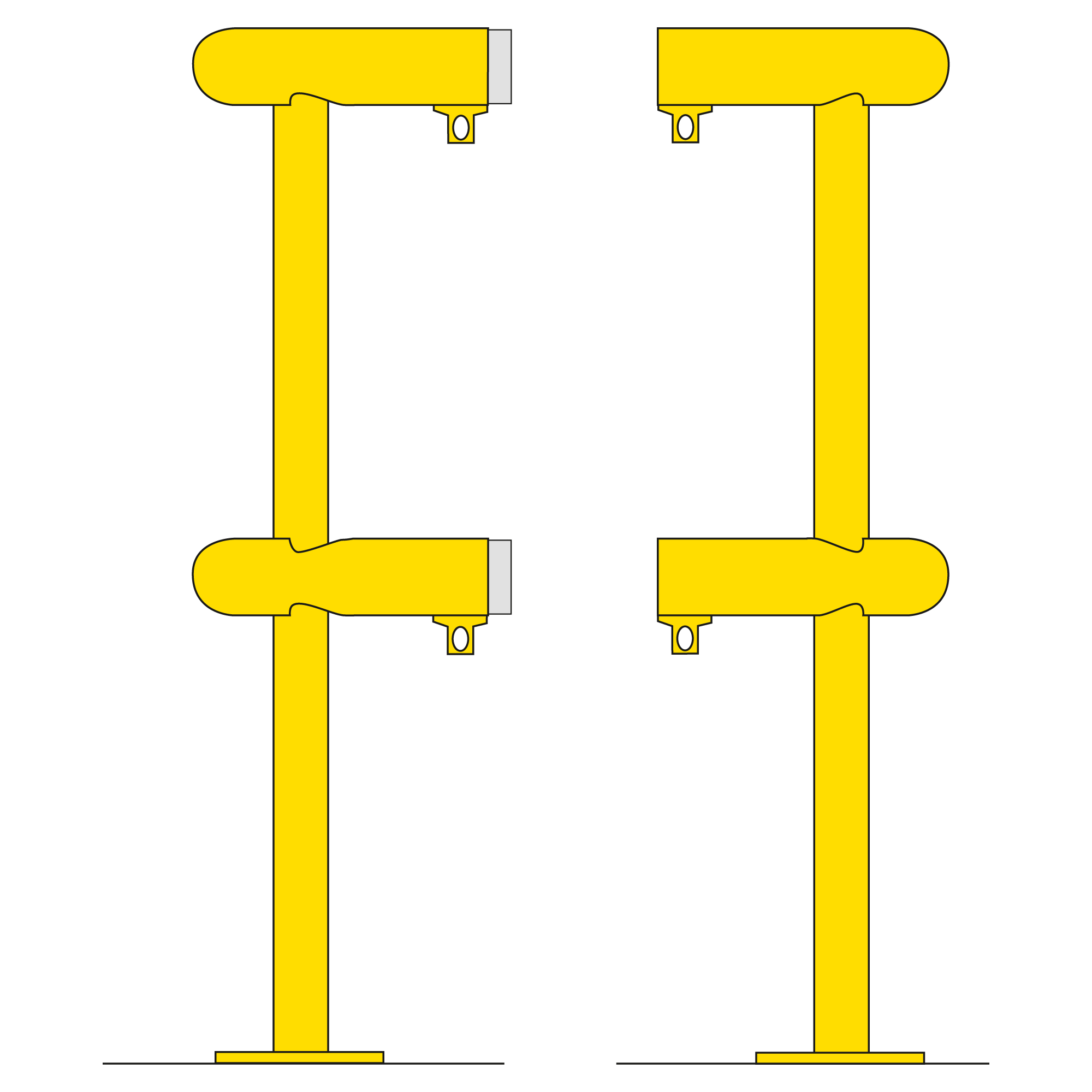MORION Rohrschutz 360°, 2-teilig, Höhe 600 mm, Breite 350 mm, Tiefe 350 mm