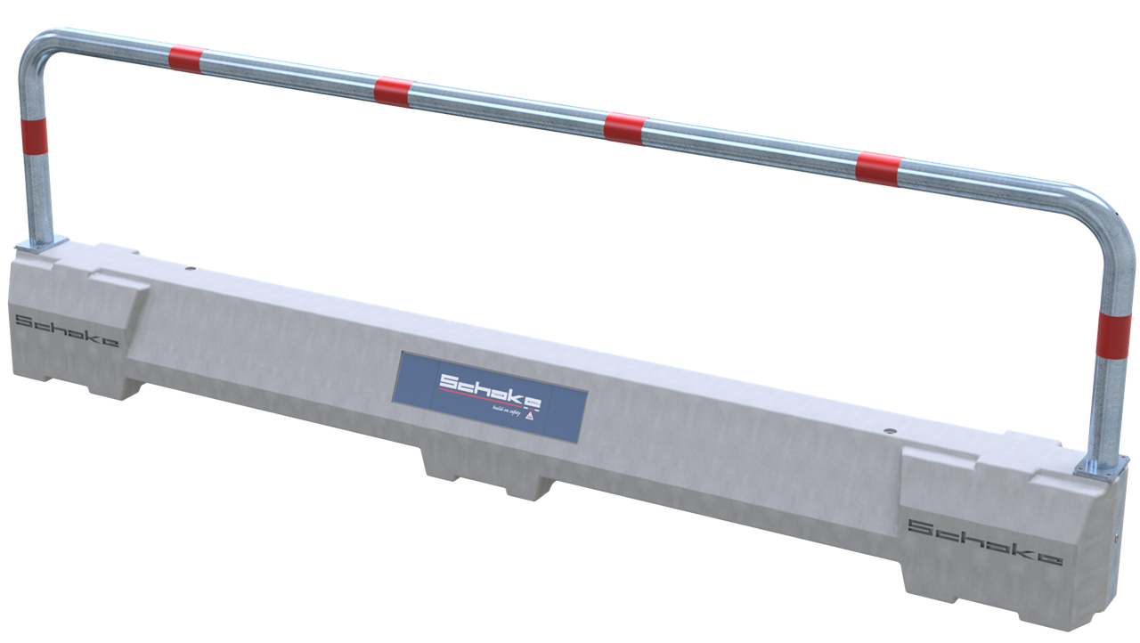 Betonleitschwelle mit Absperrbügel