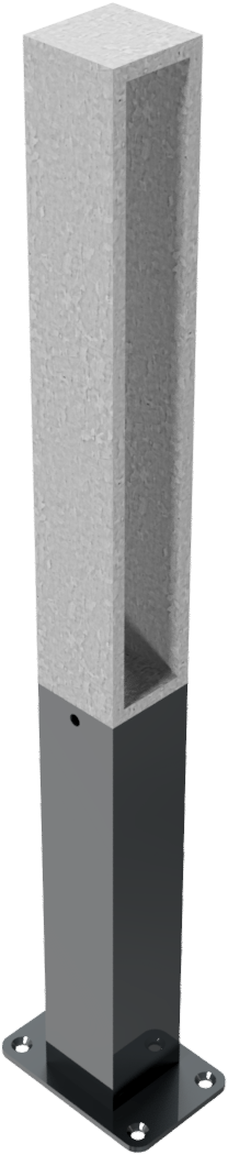 Stilpoller Flachstahl offen 70 x 70 mm, ortsfest