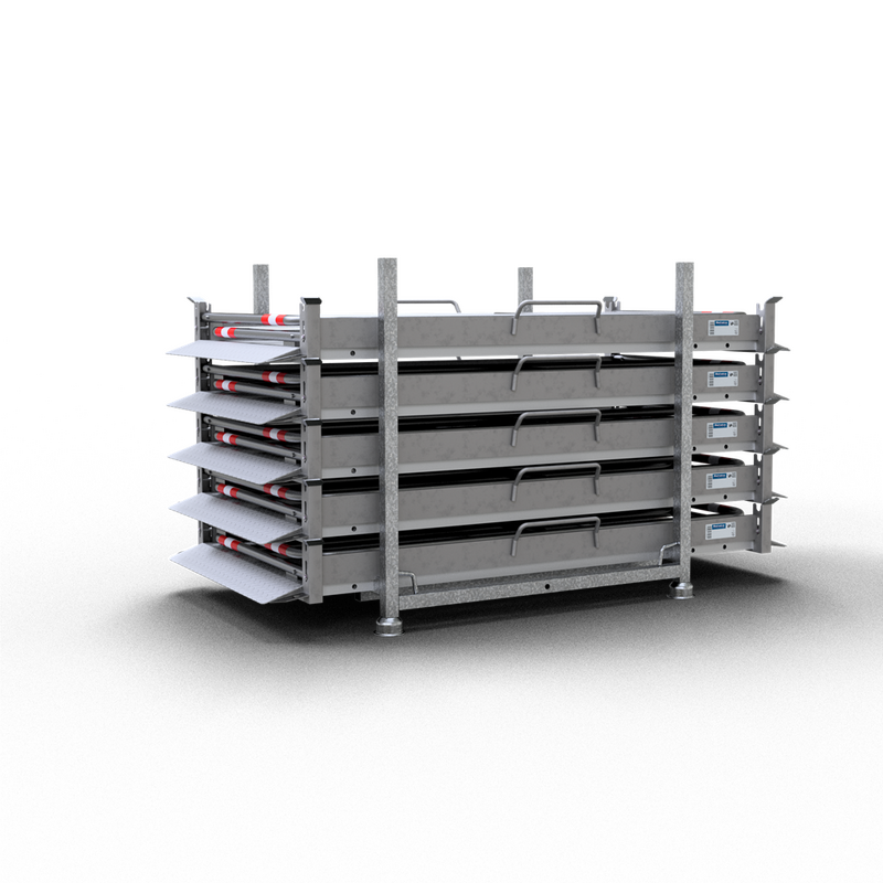 Grabenbrücke Set aus Stahl /Aluminium, 1,0 mtr. breit, 5 Stück 2,3 m lg mit Stapelpalette