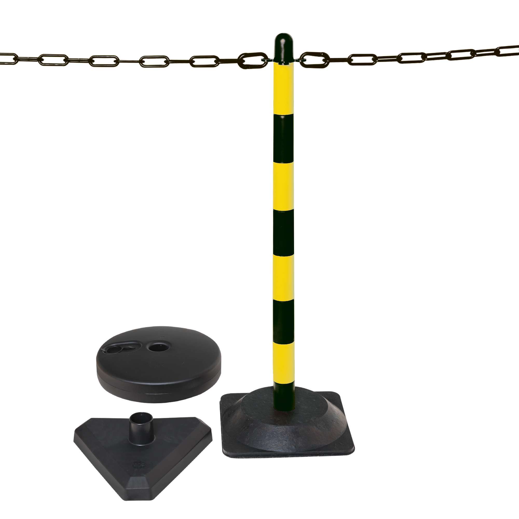 Kettenständer-SET GUARDA, 6 Ständer, 10 m Kette, Pfosten mit Ösen