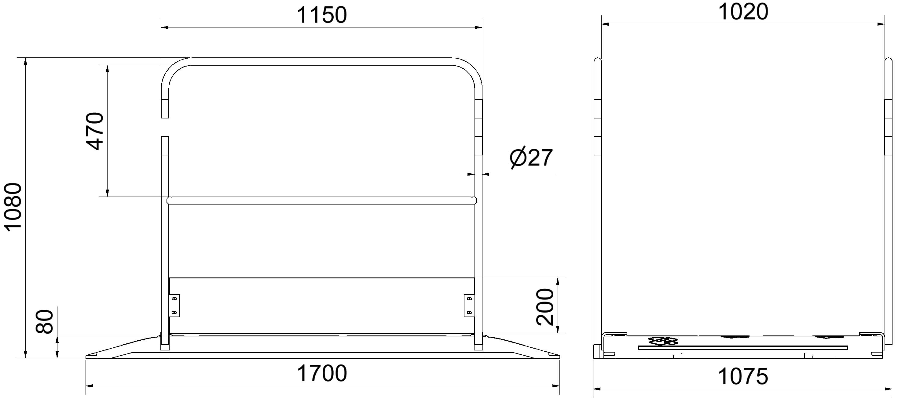 Grabenbrücke Kunststoff 1,70 m, 1000 kg