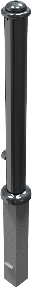 Stilpoller Ø 82 mm mit Halbkugel und Zierring, herausnehmbar