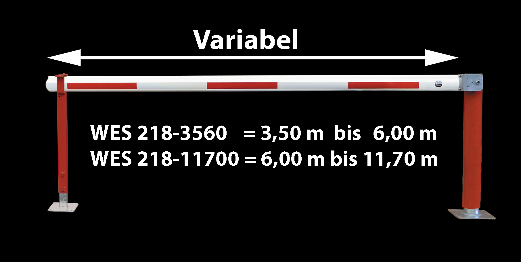 Kardanische Dreh- und Schwenksperre WES 218, teleskopierbar bis 11,7 m