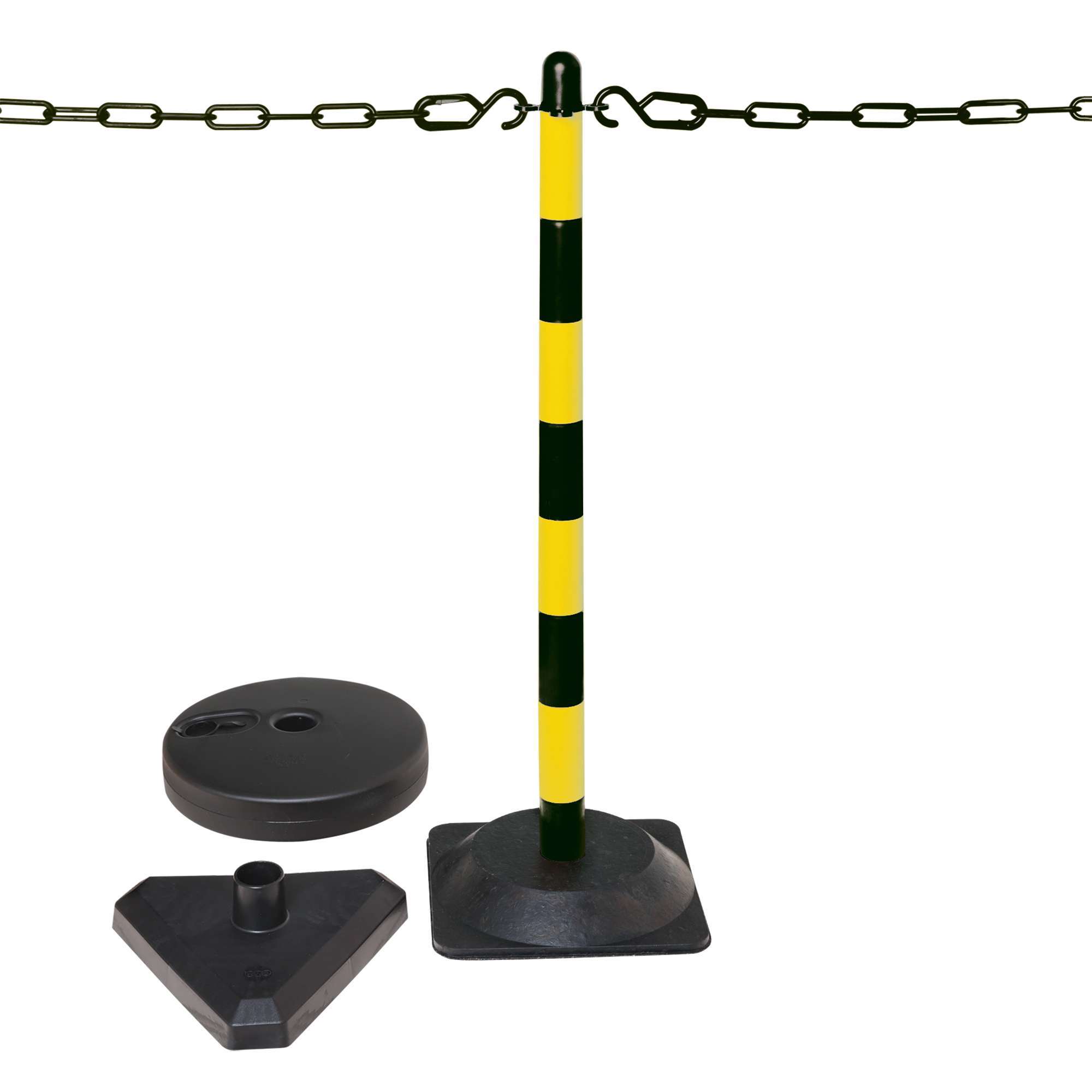 Kettenständer-SET GUARDA, 6 Ständer, 10 m Kette, Pfosten mit Ösen