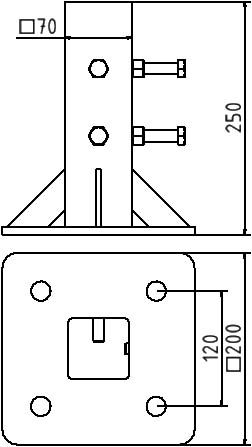 Adaptierung für Schake Beton-Aufstellvorrichtung