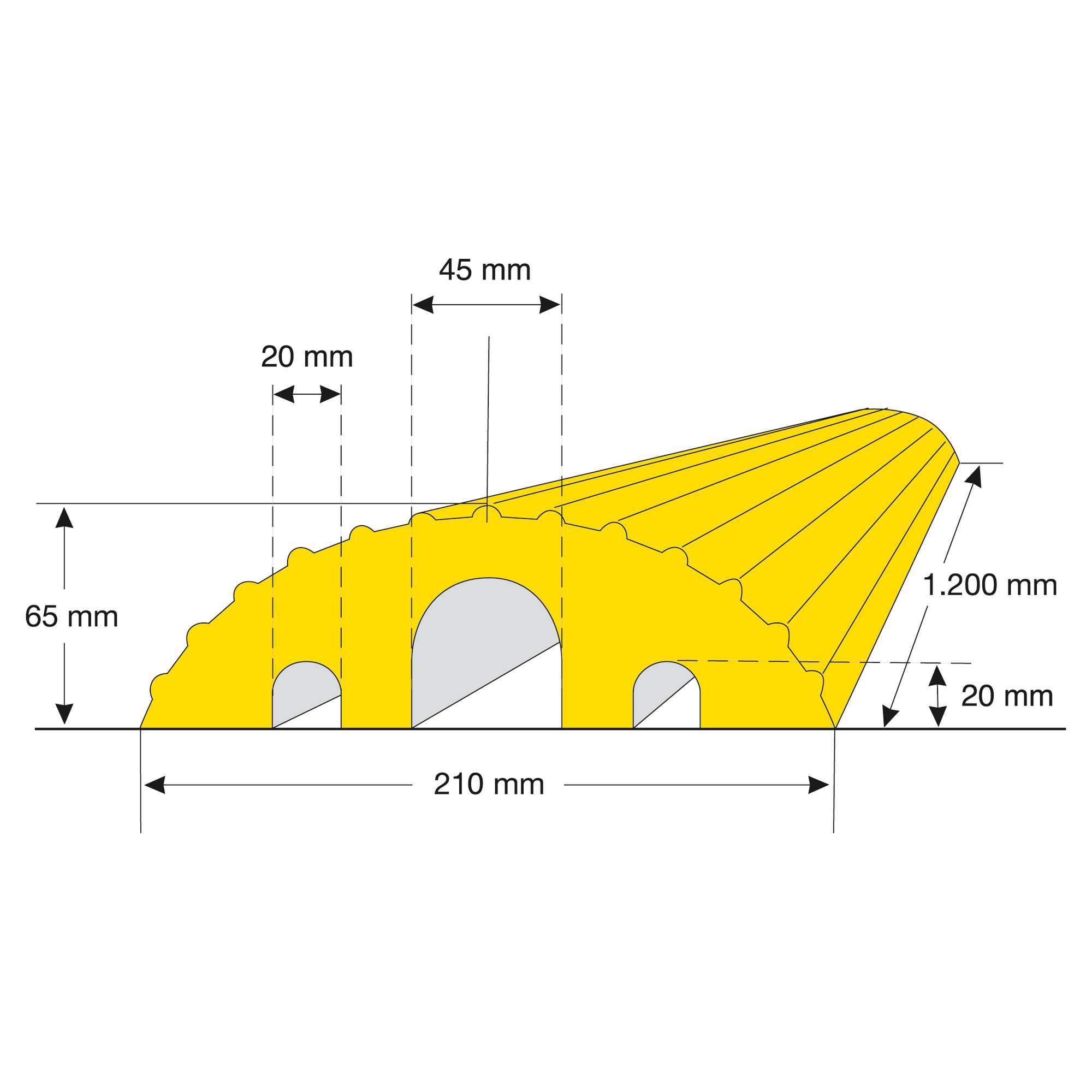 MORION Kabelbrücke, klein, 3 Kabelschächte, Hartgummi