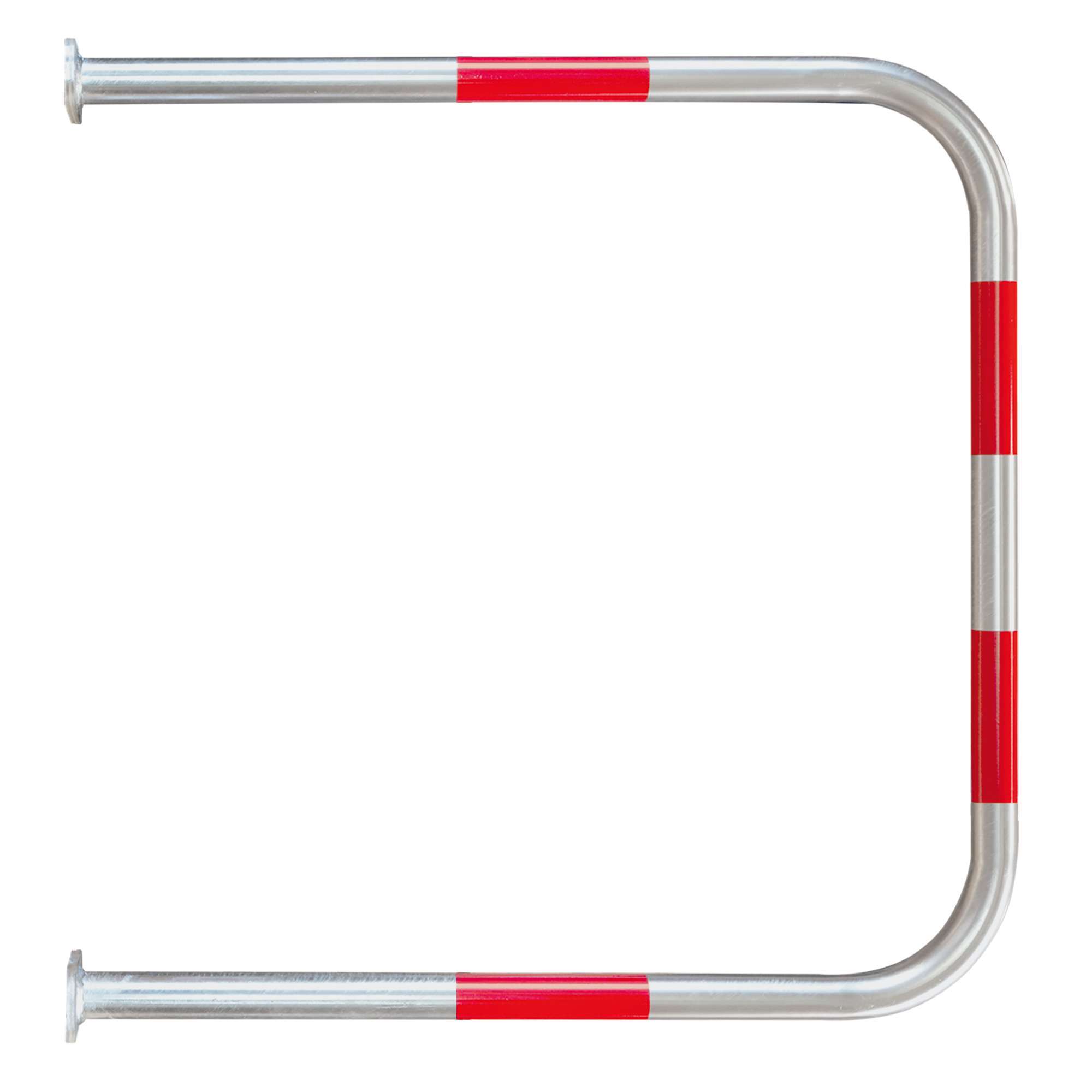 BLACK BULL SafeWall Wandschutzbügel 48, gelb kunststoffbeschichtet, zum Aufdübeln an die Wand, 1.000 x 1.000 mm, rote Reflexstreifen