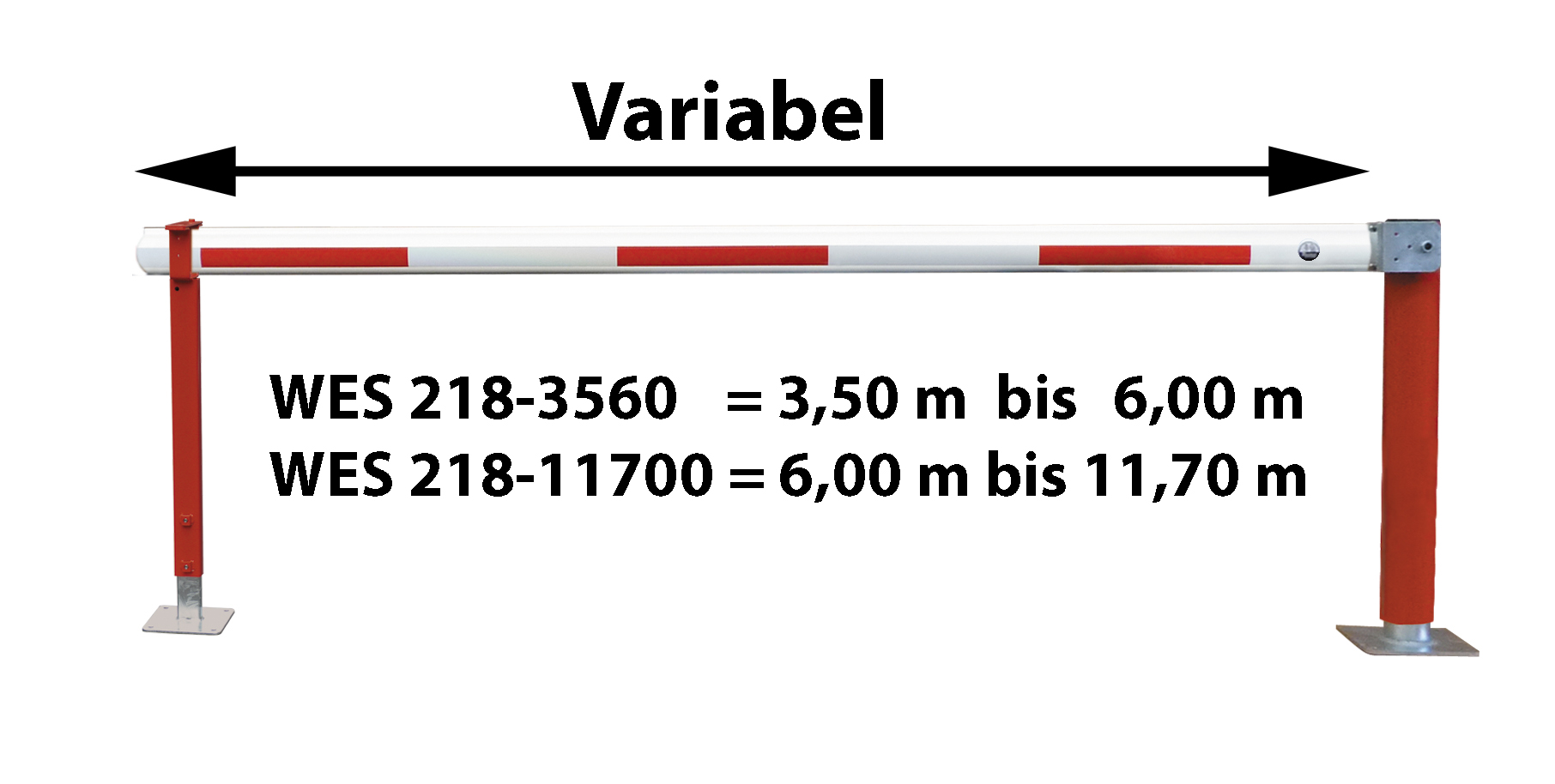 Kardanische Dreh- und Schwenksperre WES 218, teleskopierbar bis 11,7 m