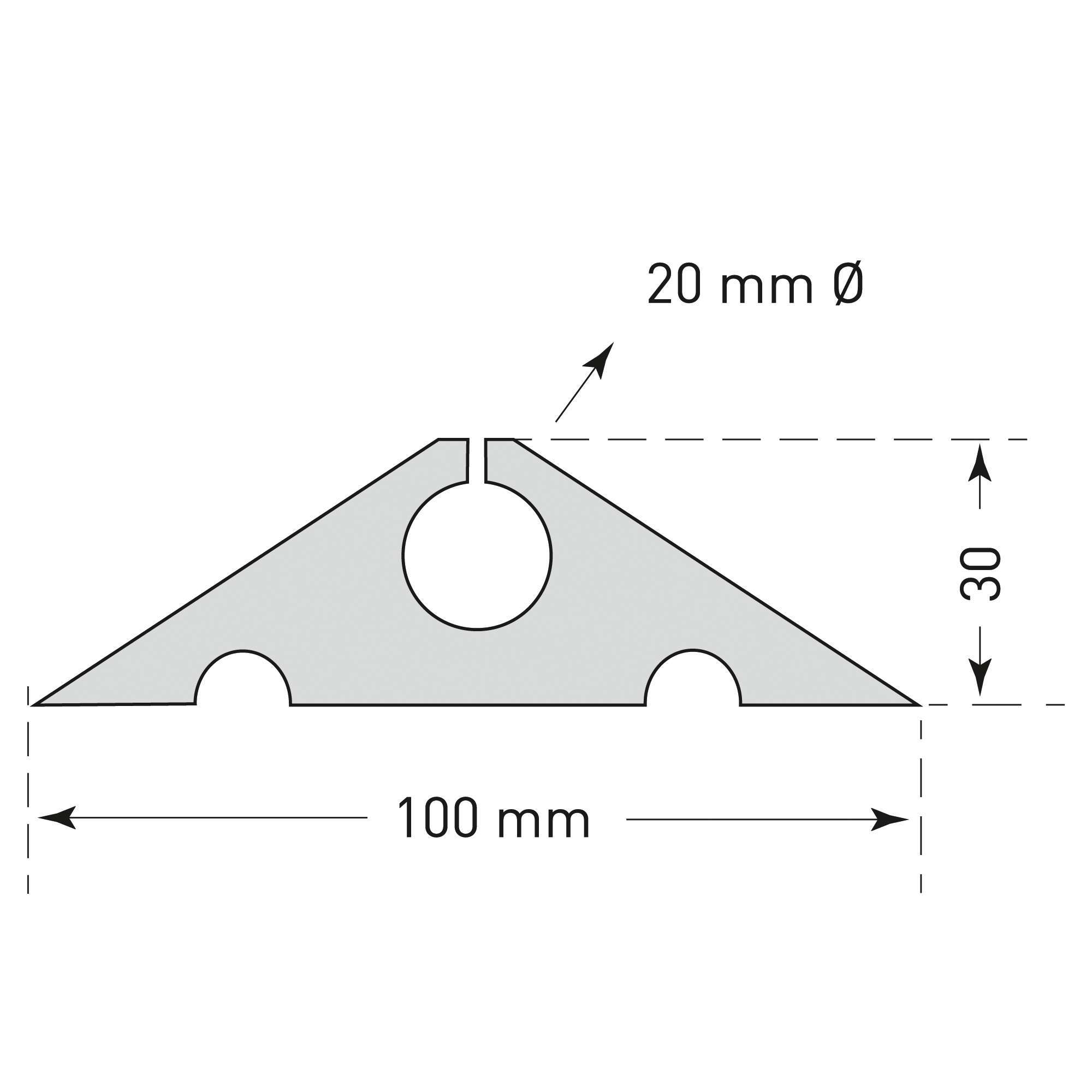 MORION Kabelbrücke zum Aufrollen, Hartgummi, schwarz, 1 Kabelschacht D 20mm, 10.000x100x30mm