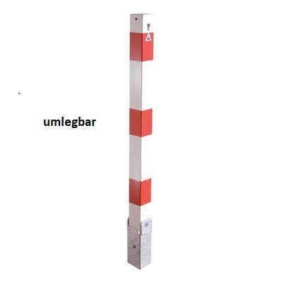 Absperrpfosten klappbar mit Hebe-Kippmechanik