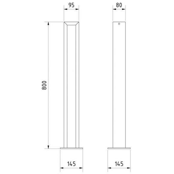 Fahrradbügel Einzelparker schmal, 95 mm