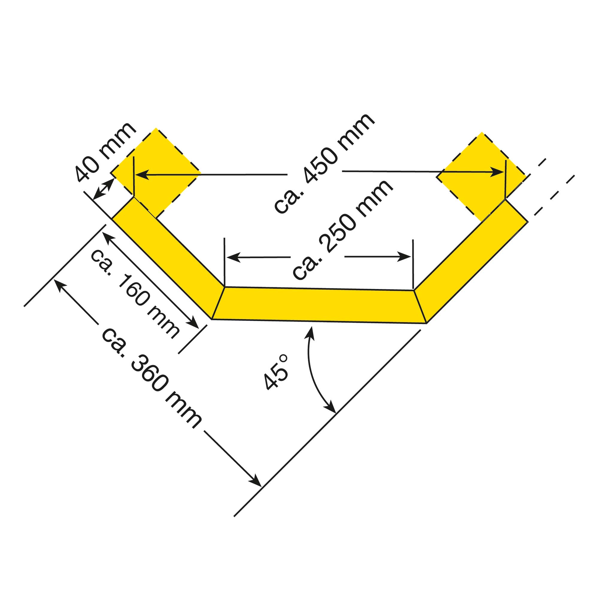 BLACK BULL Rammschutz-Planke, Eckplanken-C-Profil, 100 x 40 x 3 mm