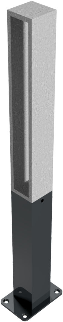 Stilpoller Flachstahl offen 70 x 70 mm, ortsfest
