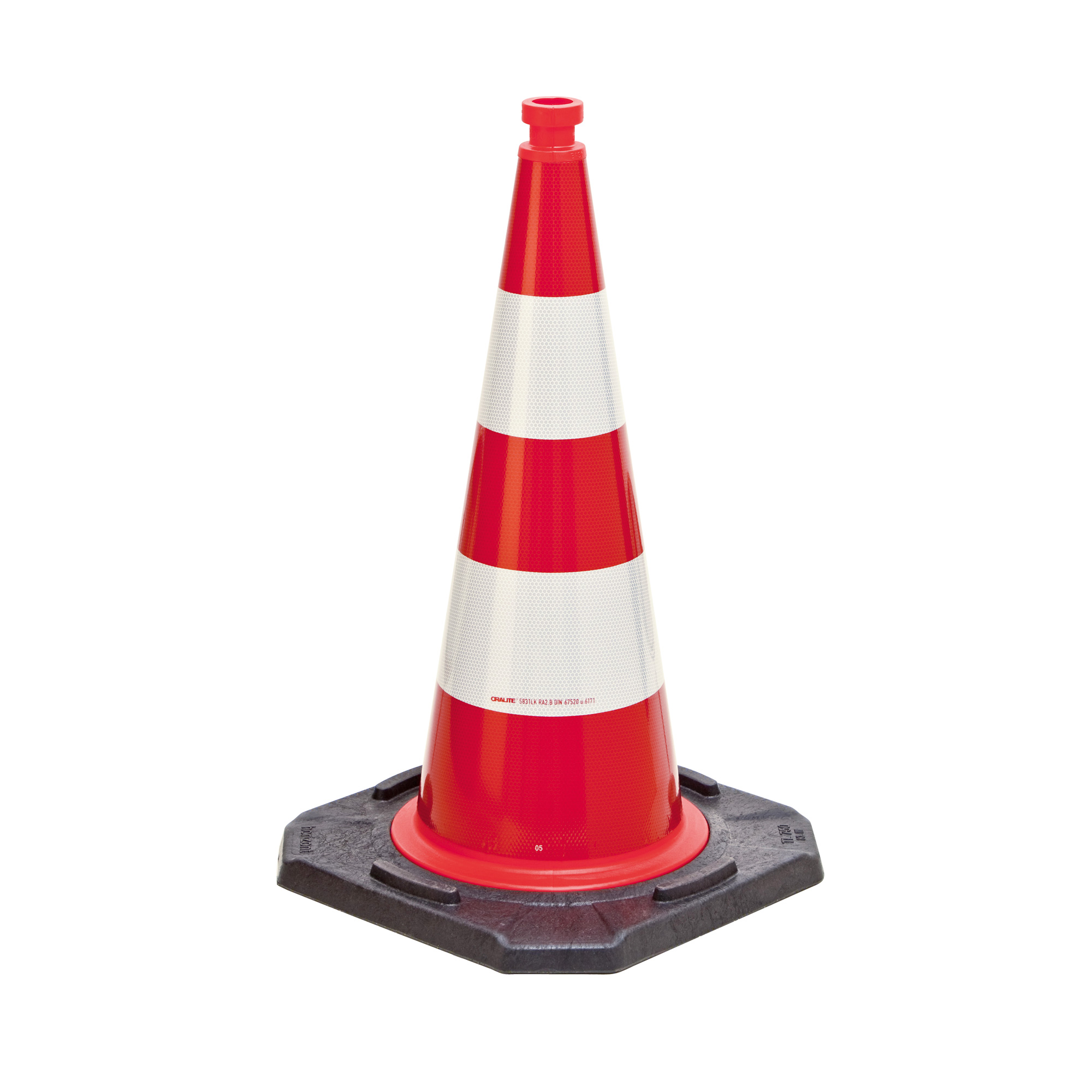 MORION ReflexKegel EU, retroreflektierend, nach TL-Leitkegel und DIN EN 13422, Höhe 750mm, mit Folientyp RA2