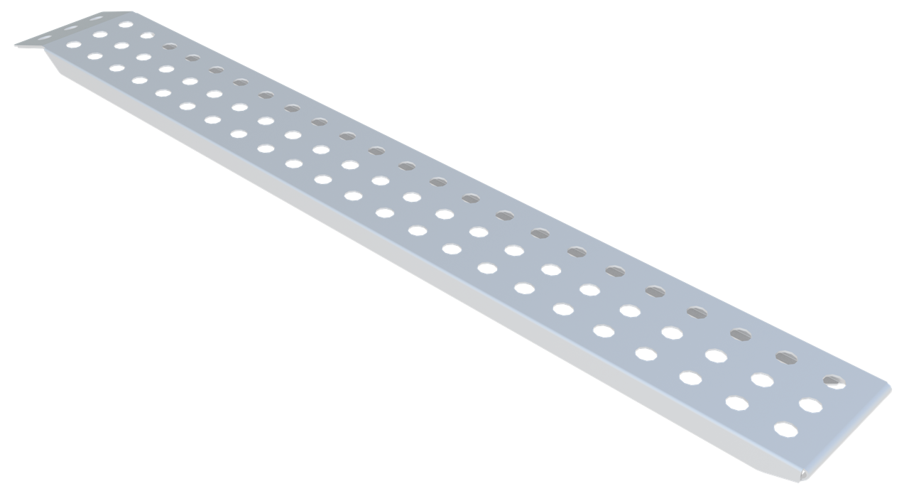 Auffahrrampe aus Aluminium, gelocht