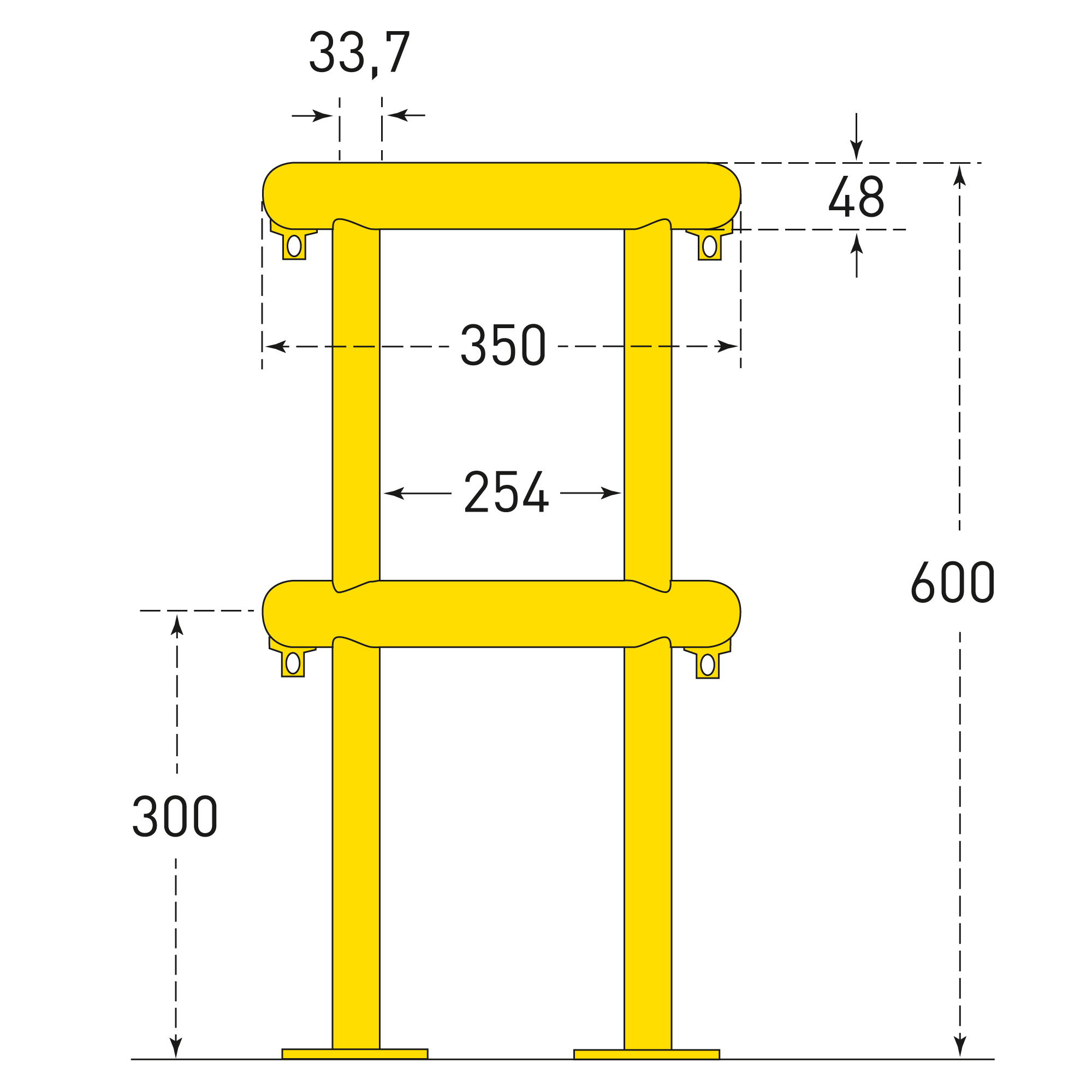 MORION Rohrschutz 360°, 2-teilig, Höhe 600 mm, Breite 350 mm, Tiefe 350 mm