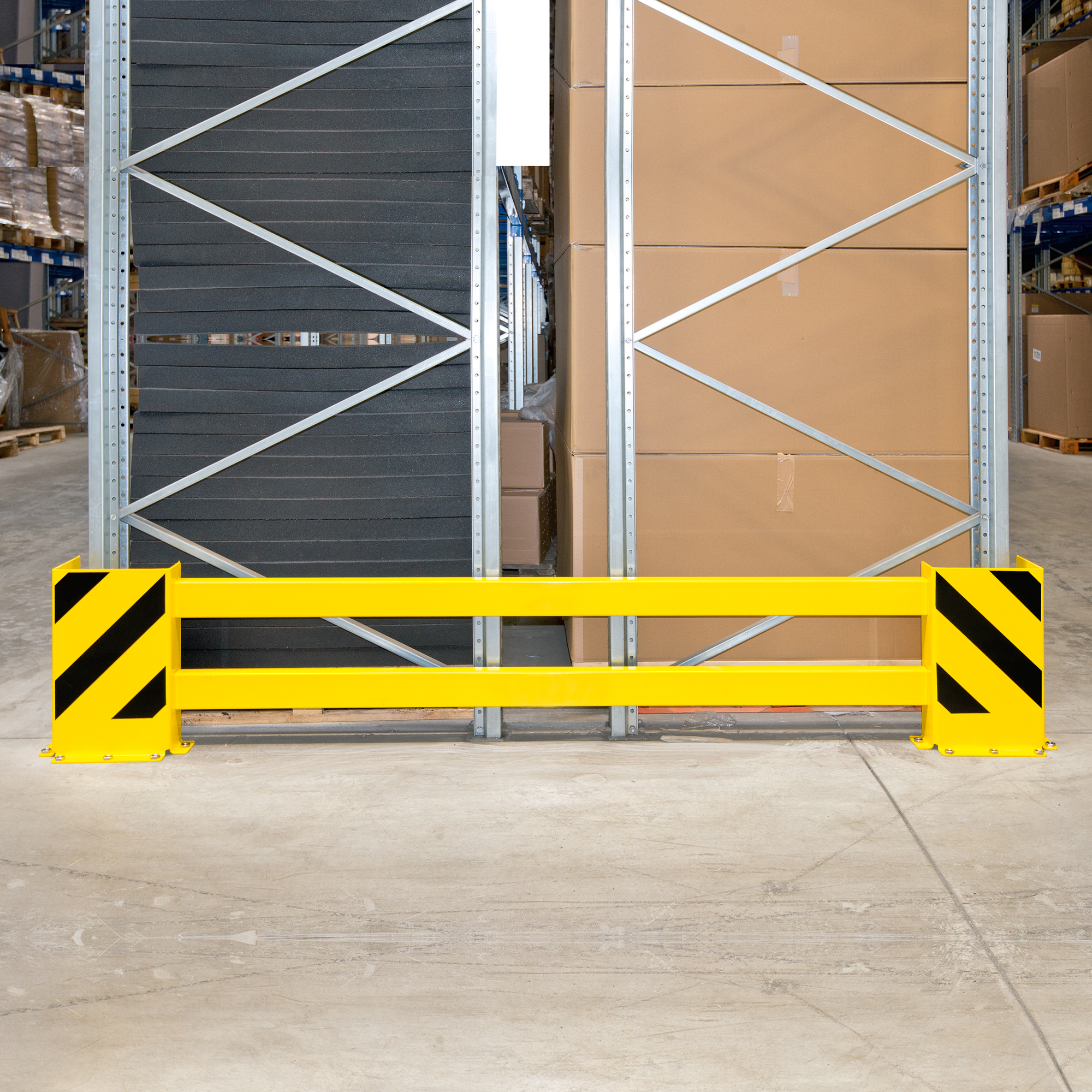 BLACK BULL Regalschutz-Planken-Set B, Inhalt: 2 Anfahrschutz-Winkel, 2 Querholme