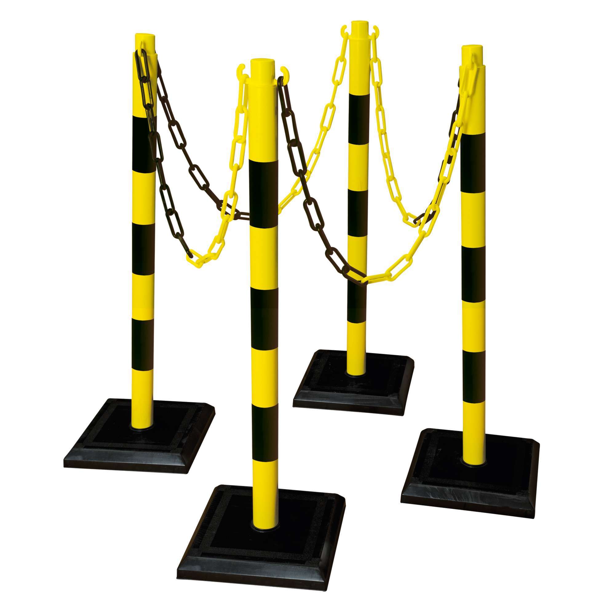 GUARDA-Plus Ketten-Warnständer, SET, 4 Ständer + 12,5 m Kette