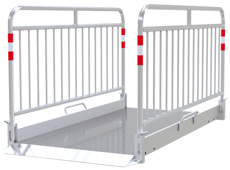 Grabenbrücke Aluminium mit Sicherheitsgeländer