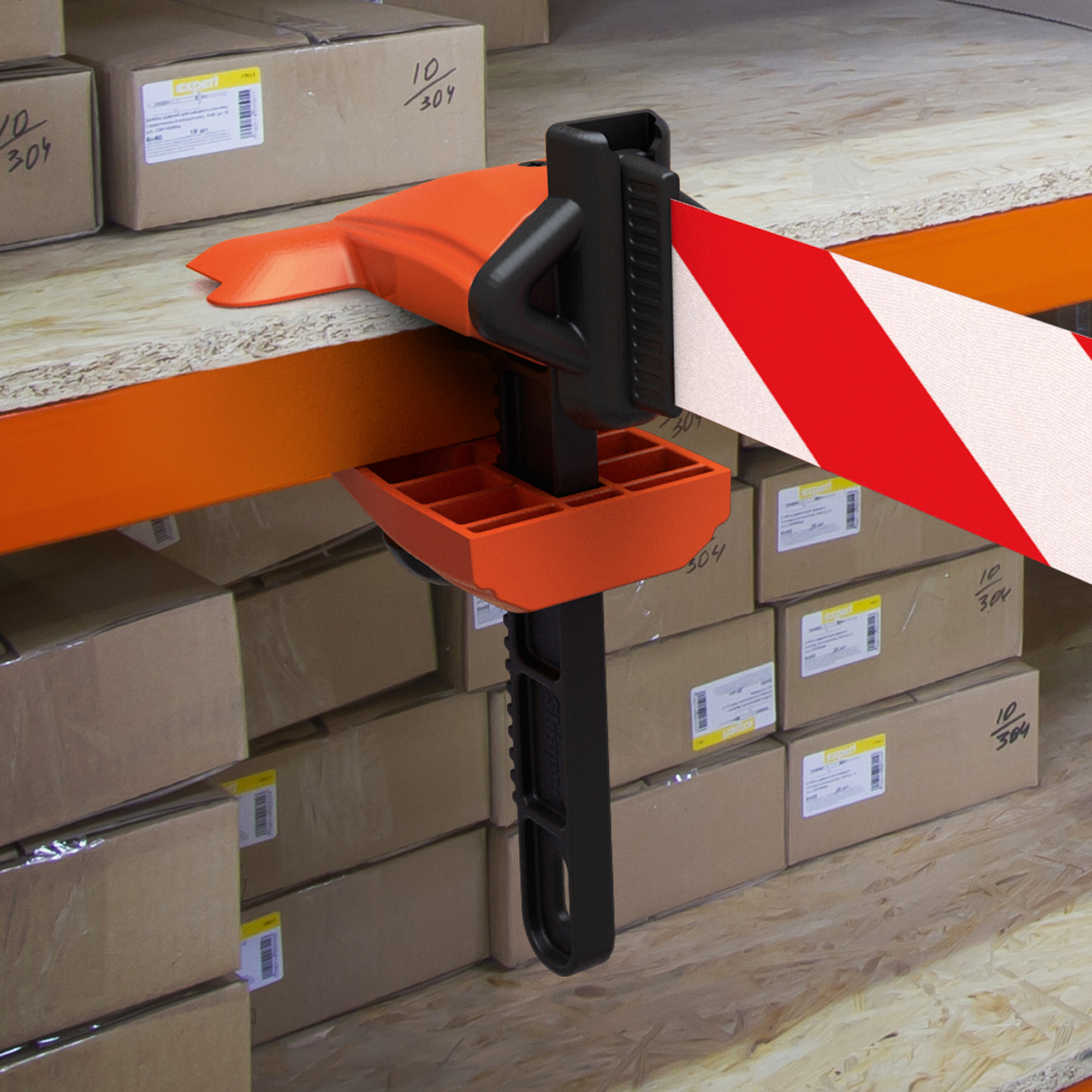 Klemmhalterung für SKIPPER Gurtkassette, je 1 für Gurtkassette und Gurtaufnahme benötig, orange/schwarz