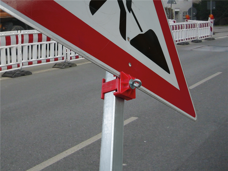 Schilderklemme Kunststoff rot oder weiß