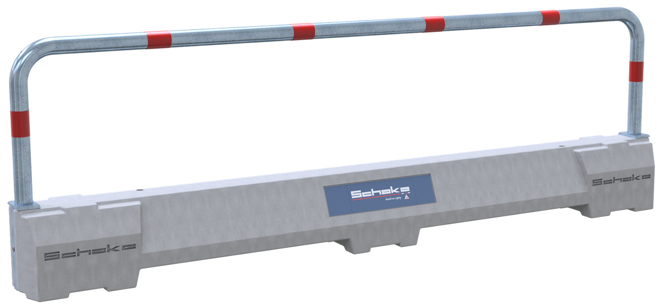 Betonleitschwelle mit Absperrbügel