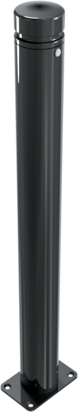 Stilpfosten DMR. 82 mm. Zierkopf mit Rille, ortsfest